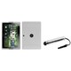 INSTEN Solid White Phone Case Cover/ Silver Stylus for Blackberry Playbook
