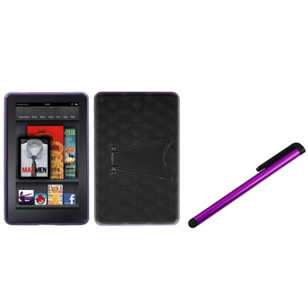 BasAcc T-Clear Purple Case/ Purple Stylus for Amazon Kindle Fire