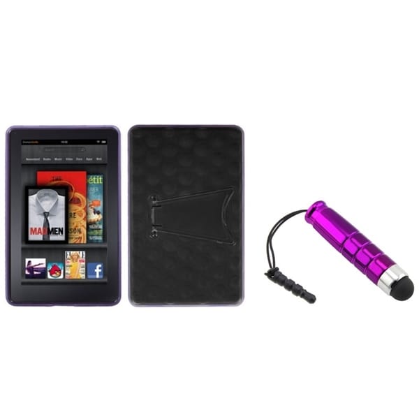 BasAcc Purple Case/ Purple Stylus for Amazon Kindle Fire