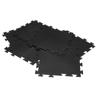 Rubber-Cal 'Armor-Lock Fitness' Interlocking 20-Inch Square Rubber Gym Mats (Set of 8)-Image