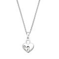 Little Diva Diamonds Silver Children's Diamond Accent Heart Lock Necklace