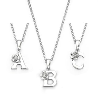 Little Diva Diamonds Silver Children's Diamond Accent Initial Necklace