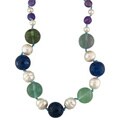 Pearl, Agate, Fluorite and Amethyst Necklace