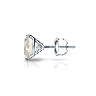 Auriya Platinum 1 CT to 2 CT TDW Certified Martini Diamond Stud Earrings (J-K, I1-I2)