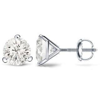 Auriya Platinum 1/4 Ct to 3/4 Ct TDW Martini Diamond Stud Earrings (H-I, SI1-SI2)
