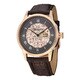 Stuhrling Original Men's Magnifique Automatic Skeleton Leather Strap Watch - Brown/Gold/Gray