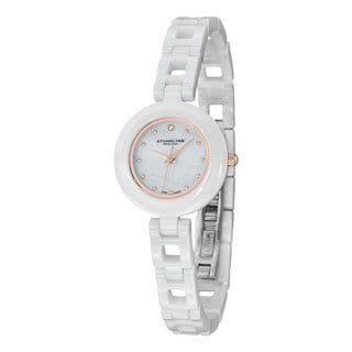 Stuhrling Original Women's Le Petit Swiss Quartz Swarovski Crystal Ceramic Bracelet Watch
