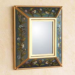 Buy  Handcrafted Reverse Painted Glass 'Song to Life' Mirror (Peru)