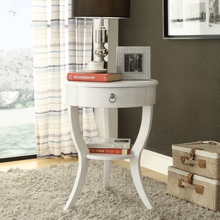 Neo White Oval Curvilinear Legged Nightstand
