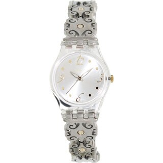 Swatch Women's Originals LK294G Silver Stainless-Steel Swiss Quartz Watch with Silver Dial