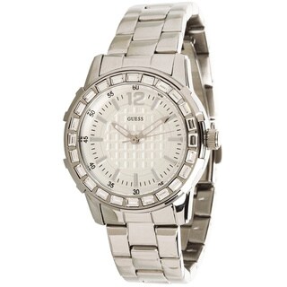 Guess Women's U0018L1 Silver Stainless-Steel Quartz Watch with White Dial