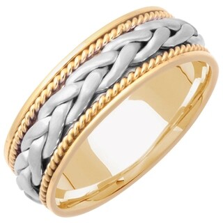 14k Two-Tone Gold Men's Handmade Wedding Band