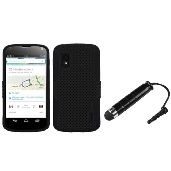 BasAcc Black/ Black Astronoot Case/ Stylus for LG Nexus 4 E960