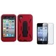 INSTEN Black/ Red iPod Case Cover/ Stylus/ LCD Protector for Apple iPod Touch 4
