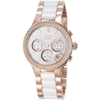 DKNY Women's NY8183 Gold Stainless-Steel Quartz Watch with White Dial