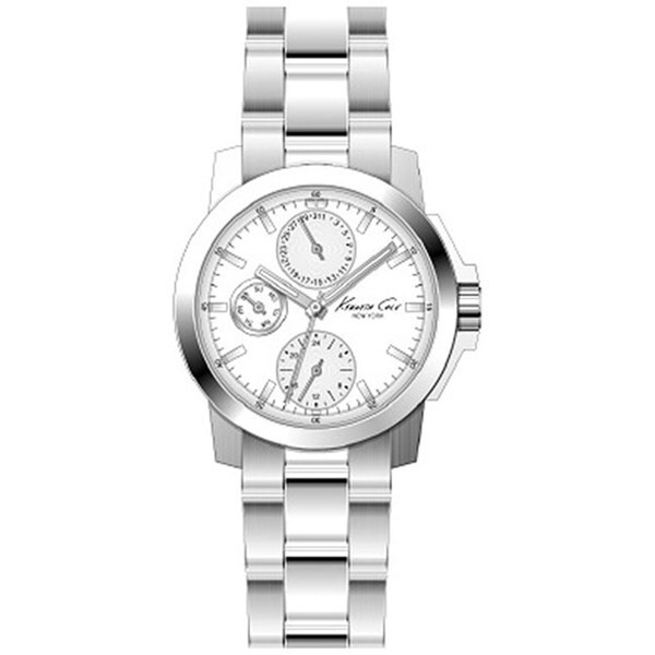 Kenneth Cole Women's Sport Luxury KC4816 Silver Stainless-Steel Quartz Watch with White Dial