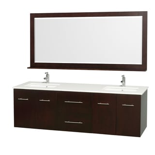 For sale 'Centra' Espresso 72-inch Double Bathroom Vanity and Mirror Set
