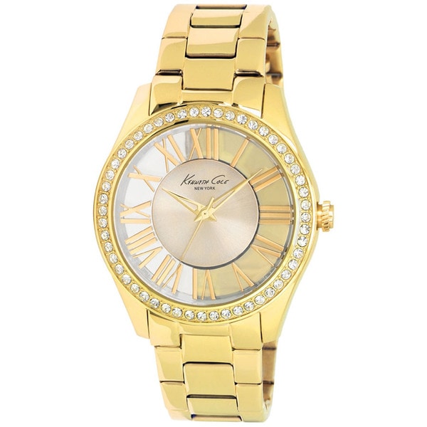 Kenneth Cole Women's 'Transparent KC4853' Goldtone Stainless Steel Silvertone Dial Quartz Watch