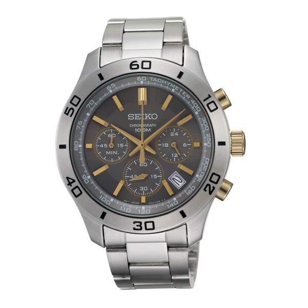 seiko two tone chronograph watch