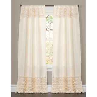 Lush Decor Skye Ivory Ruffled 84-inch Curtain Panel