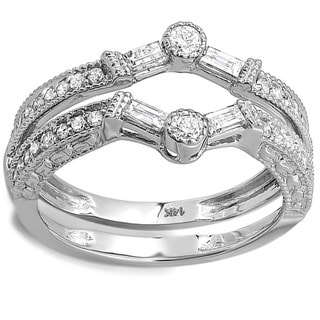 14k White Gold 12ct TDW Diamond Engagement Ring Enhancer Guard (H-I ...