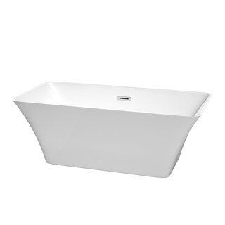 Wyndham Collection Tiffany White 59-inch Soaking Bathtub