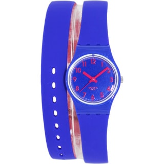 Swatch Women's Originals LS115 Two-Tone Rubber Swiss Quartz Watch with Blue Dial