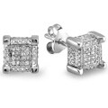 Sterling Silver 1/3ct TDW Diamond Square Dice Earrings (I-J, I2-I3)