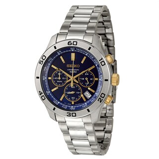 Seiko Men's Chronograph Blue Dial Two-tone Watch