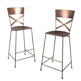 Set of 2 Jabalpur Copper Bar Stools (India)