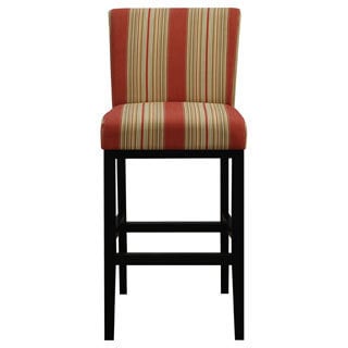 Portfolio Orion Red Stripe Upholstered 30-inch Bar Stool