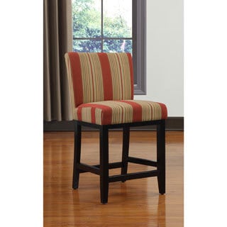 Portfolio Orion Red Stripe Upholstered 24-inch Bar Stool