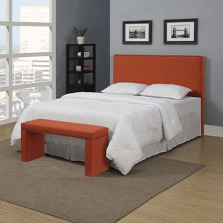 Portfolio Upton Orange Spice Linen Full/Queen Headboard and Bench Set