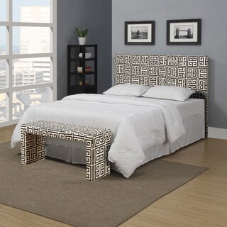Portfolio Upton Black Greek Key Full/Queen Headboard and Bench Set