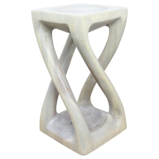 12-Inch Diameter x 22-Inch High Agate Grey Oil Vine Twist Stool (Thailand)