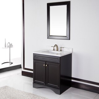 Espresso Marble Top 30-inch Bathroom Vanity