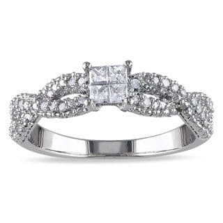 Miadora Sterling Silver 1/3ct TDW Braided Diamond Ring (H-I, I2-I3)