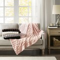 Madison Park York Polyester Brushed Long Fur Knitted Throw