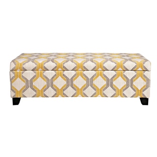 angelo:HOME Kent Modern Deco Yellow-Taupe Tilework Storage Ottoman