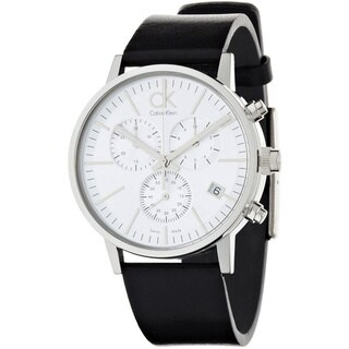 Calvin Klein Men's 'Post Minimal' Silvertone Dial Chronograph Watch