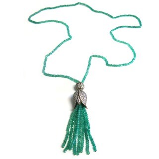 Handcrafted Faceted Garnet Glittering Tulip Lariat Necklace (Turkey)