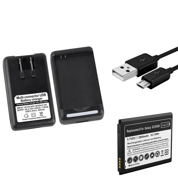 INSTEN Desktop Charger/ Micro-USB Cable/ Battery for Samsung Galaxy S3