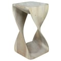 Hand-carved 10 x 18-inch Agate Grey Twist Stool (Thailand)