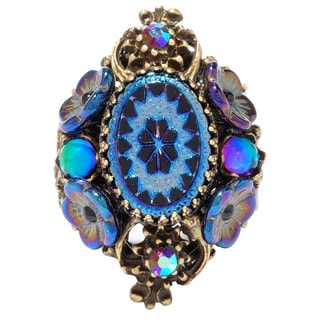 Sweet Romance Bronzetone Vintage Peacock Pinwheel Ring