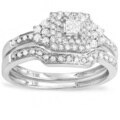 14k White Gold 1/2ct TDW Diamond Bridal Ring Set (H-I, I1-I2)