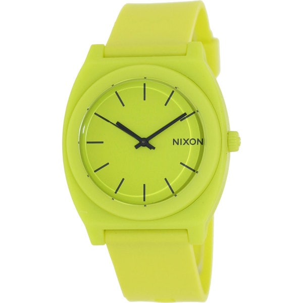 Nixon Men's Time Teller A1191262-00 Yellow Rubber Quartz Watch with Yellow Dial