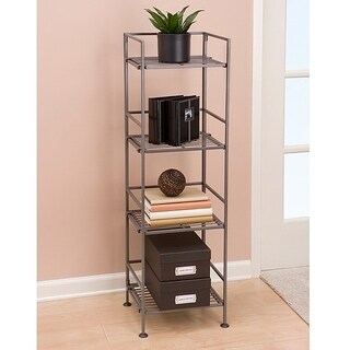 Seville Classics 4-Tier Square Wrought Iron Folding Shelf