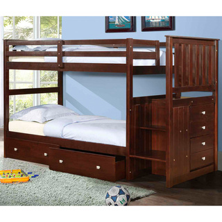 Mission Stairway Bunkbed (Twin/Twin) with Underbed Drawers