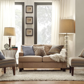 Middleton Camel Linen Tufted Sloped Arm Loveseat