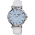 Anne Klein Women's White Leather Mother of Pearl Dial Quartz Watch